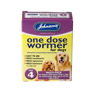 Johnsons One Dose Wormer - Size 4 (Up to 80kg)