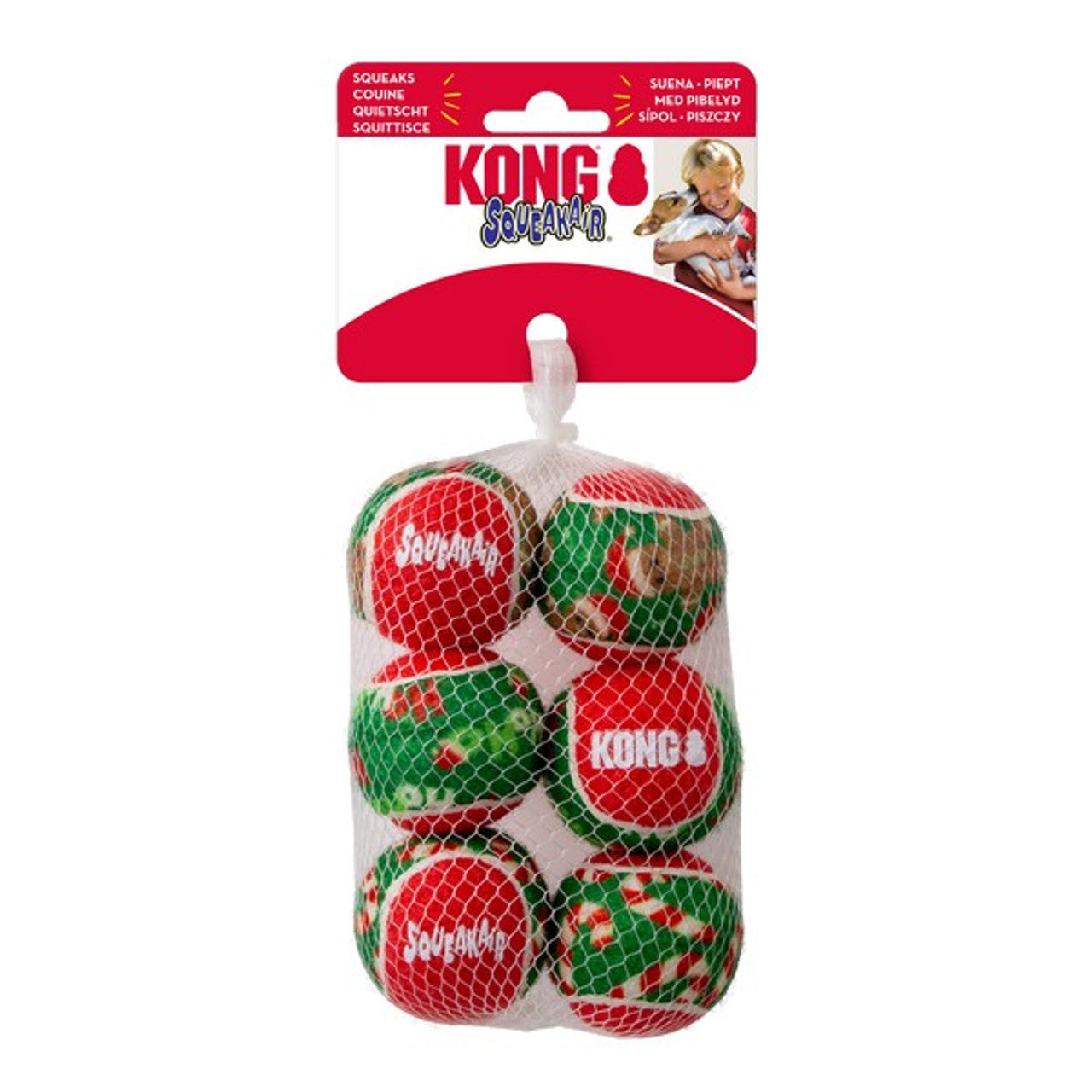 KONG Holiday 2025 SqueakAir Balls 6pk Small