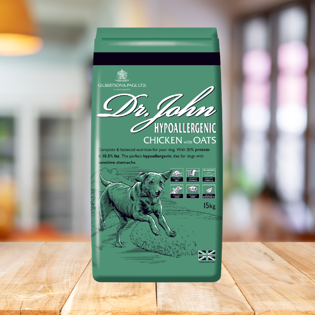 Dr John Hypo Chicken & Oats – Gentle Adult Dog Food (12.5kg)