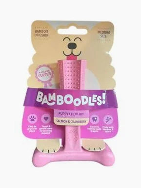 Bamboodles PUPPY Salmon and Cranberry Medium 6"