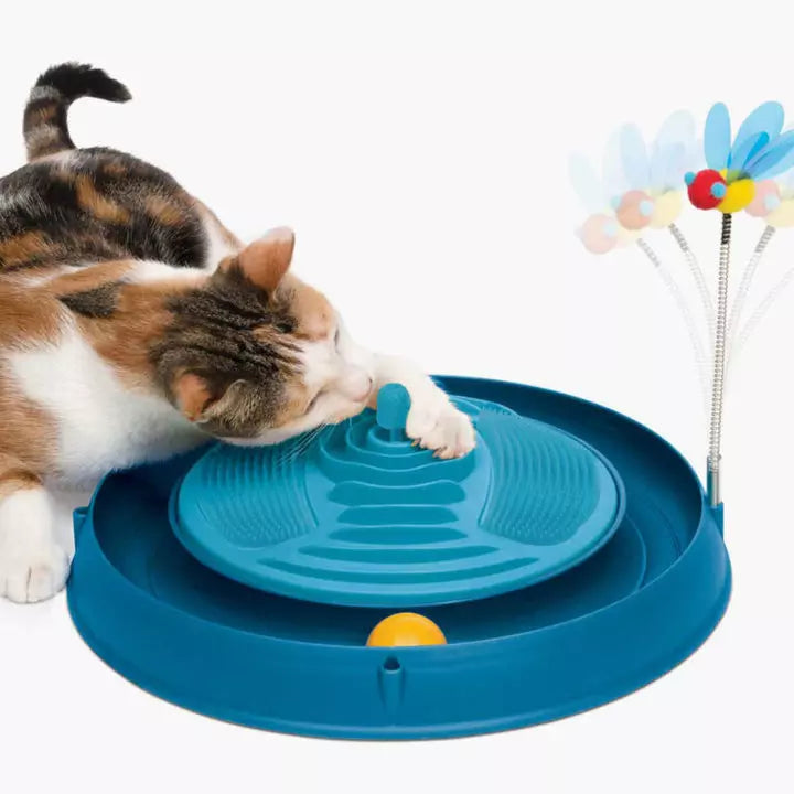 Catit Play Circuit Ball Toy With Massager Blue