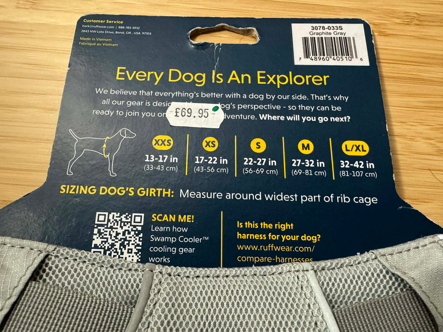 Swamp Cooler - Cooling Dog Harness S