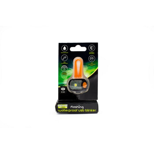 Animal Instincts Flashing Safety Waterproof Rectangle USB Blinker Orange
