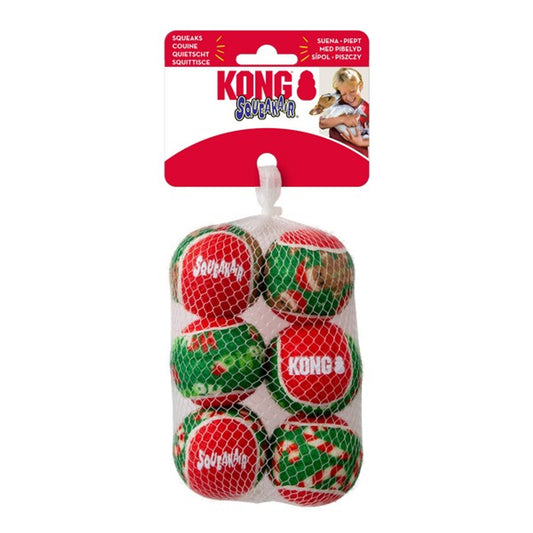 KONG Holiday 2025 SqueakAir Balls 6pk Small