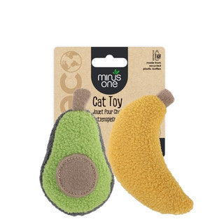 All For Paws Minus One Fruit Cat Toys Avocado and Banana