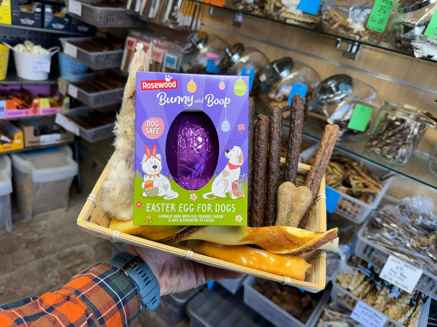 Easter Treat Basket with Carob Egg