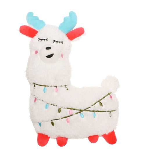 Pet Brands Festive Plush Llama Dog Toy Small