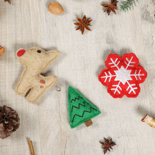 Pet Brands Festive Felt Catnip Toys 3pack