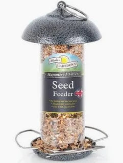 Harrisons Hammertone Silver Mini Seed Feeder