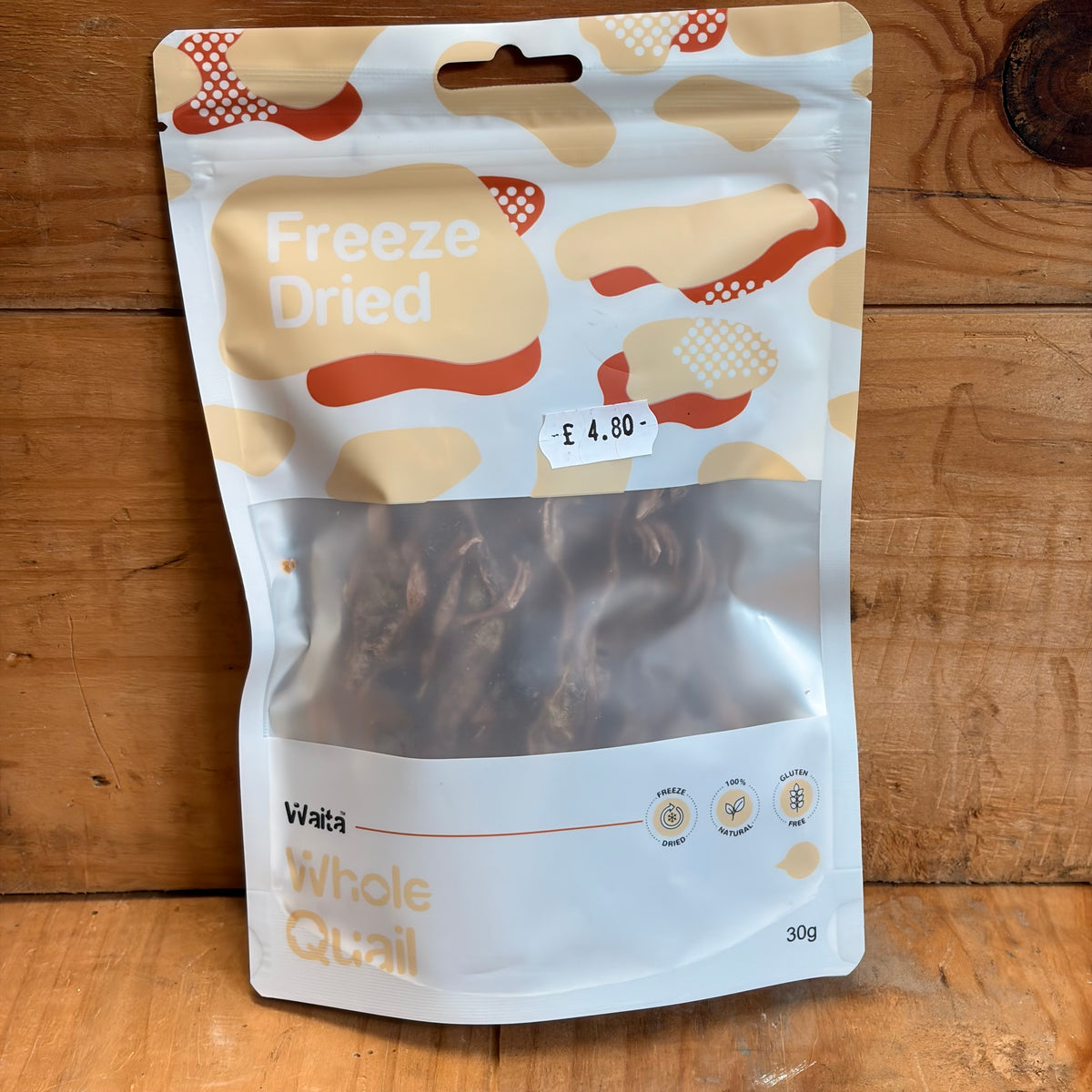 Waita Freeze Dried Quail Whole Pieces Dog & Cat Over 12 Weeks Small Pack 30g