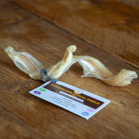Odourless Spiral Pizzle – 15cm Long-Lasting Natural Chew