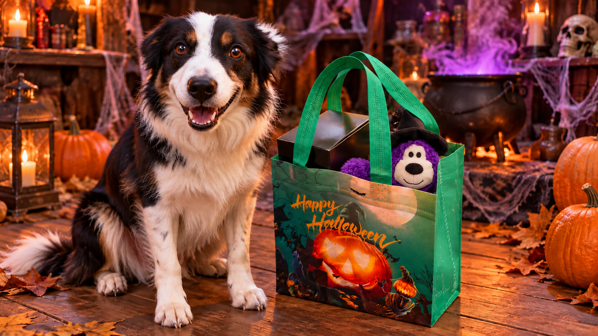Halloween Treat Box & KONG Purple Knot Bear Bundle