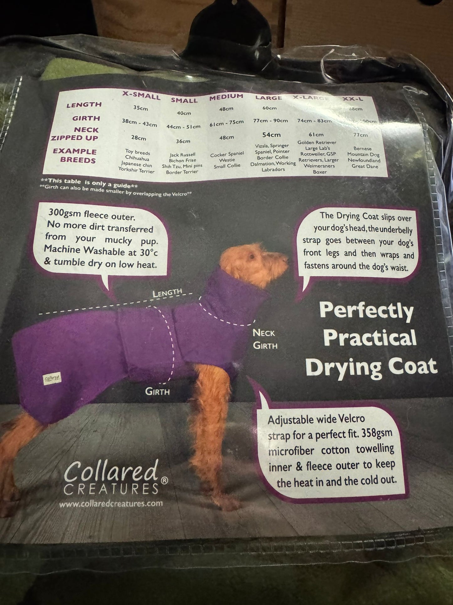 Collared Creatures Drying Coat - Small Green