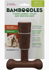 Bamboodles T Bone Chew Toy for Dogs Medium 6" Beef Flavour